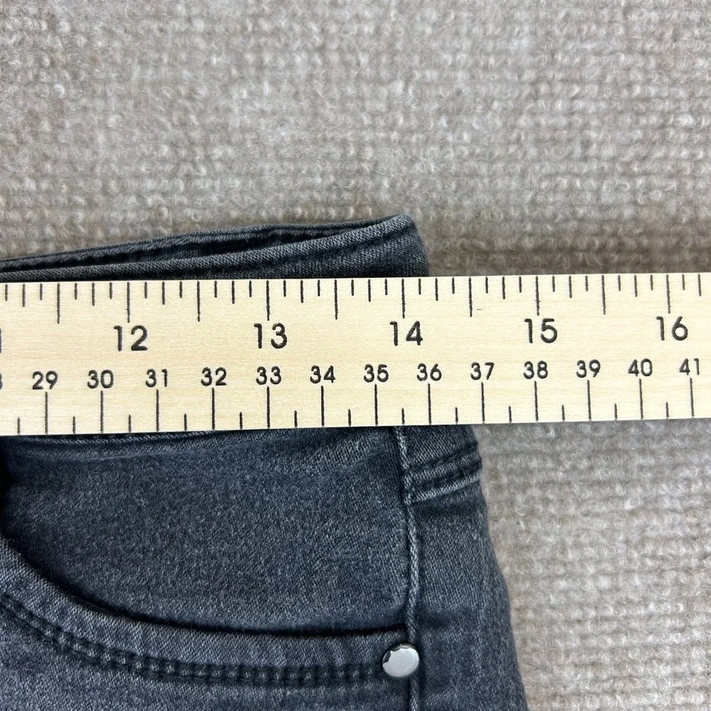 D Jeans Womens 6 Petite Charcoal Gray Cotton Stretch Mid Rise Travel Skinny Leg